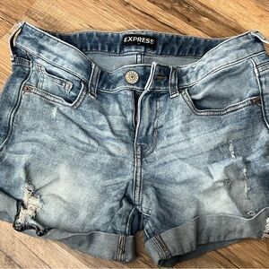 Express Women's Light Blue Jean Shorts